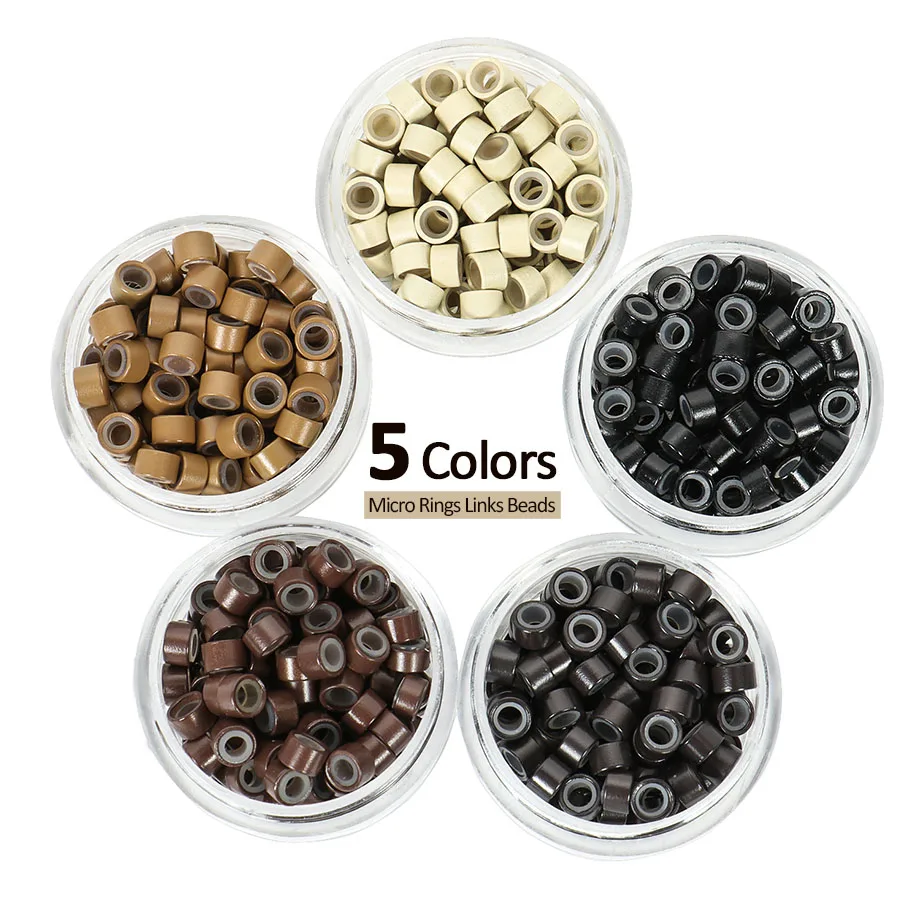 2000Pcs Silicone Micro Rings Links Beads 5mm Lined Beads for I Tip Human Hair Extensions Wig DIY Craft(Black/Blonde/Brown)
2000Pcs Silicone Micro Rings Links Beads 5mm Lined Beads for I Tip Human Hair Extensions Wig DIY Craft(Black/Blonde/Brown)