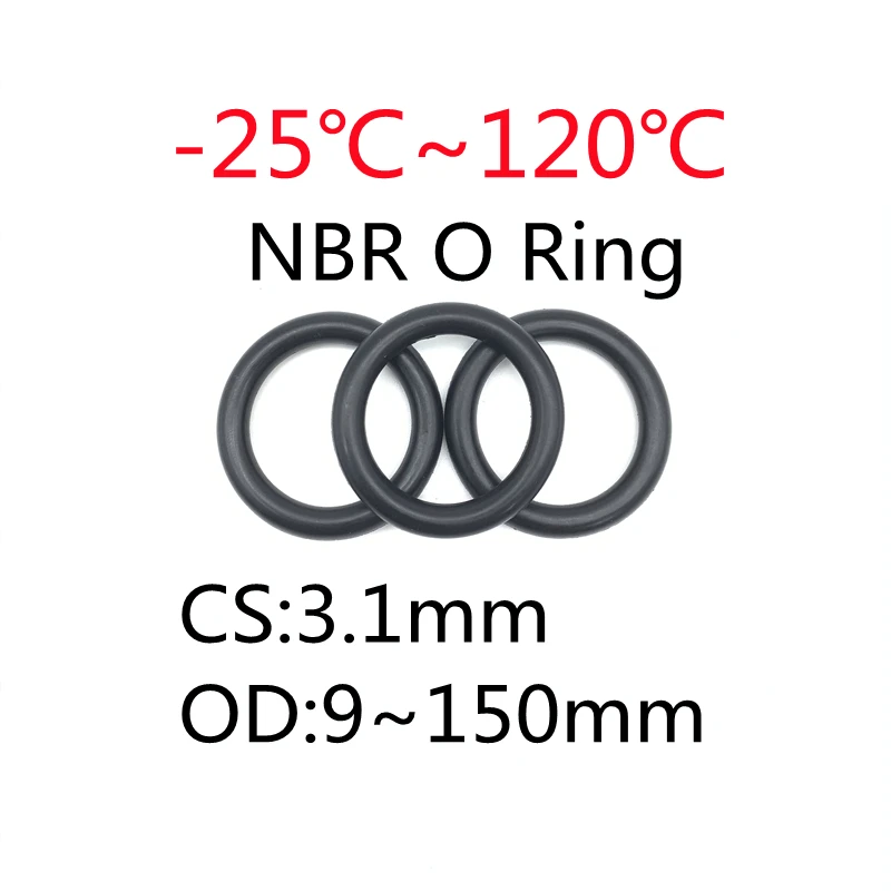 20pcs Black O Ring Gasket CS 3.1mm OD 9mm ~ 150mm NBR Automobile Nitrile Rubber Round O Type Corrosion Oil Resistant Seal Washer
20pcs Black O Ring Gasket CS 3.1mm OD 9mm ~ 150mm NBR Automobile Nitrile Rubber Round O Type Corrosion Oil Resistant Seal Washer