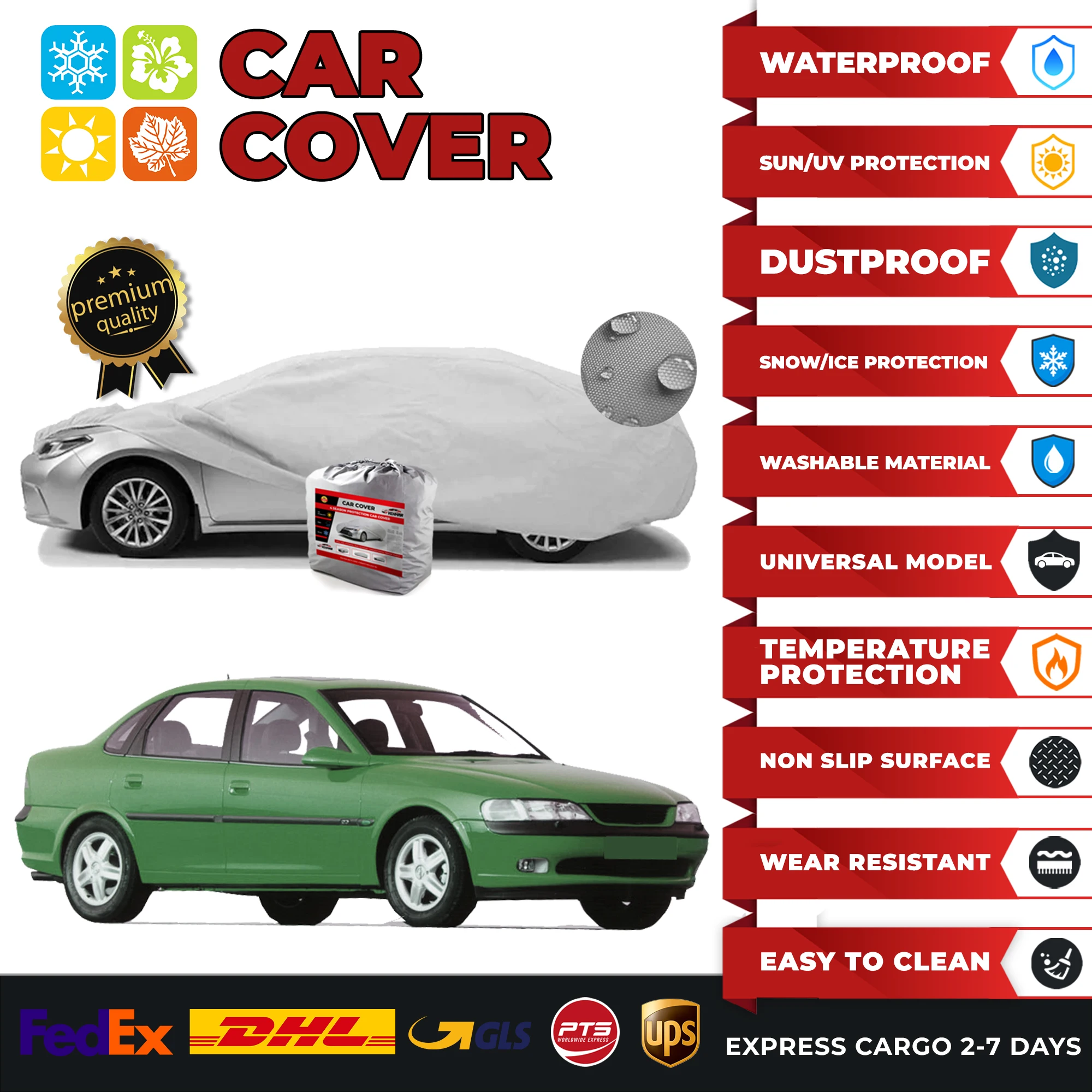 Car Cover for Vauxhall Opel Vectra B (95-02) Universal Car Cover Indoor Outdoor Full Auto Cover Sun UV Dust Resistant Protection
Car Cover for Vauxhall Opel Vectra B (95-02) Universal Car Cover Indoor Outdoor Full Auto Cover Sun UV Dust Resistant Protection