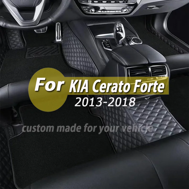 

For KIA Cerato Forte YD 2018 2017 2016 2015 2014 2013 Car Floor Mats Interior Leather Carpets Auto Decoration Protector Covers
