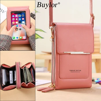 Bolsa Pasta Feminina: Luxo e Praticidade em um Único Produto 7 Buylor Women's Handbag 2024 Luxury Designer Bag Soft Leather Wallet Touch Screen Cell Phone Purse Fashion Crossbody Shoulder Bag