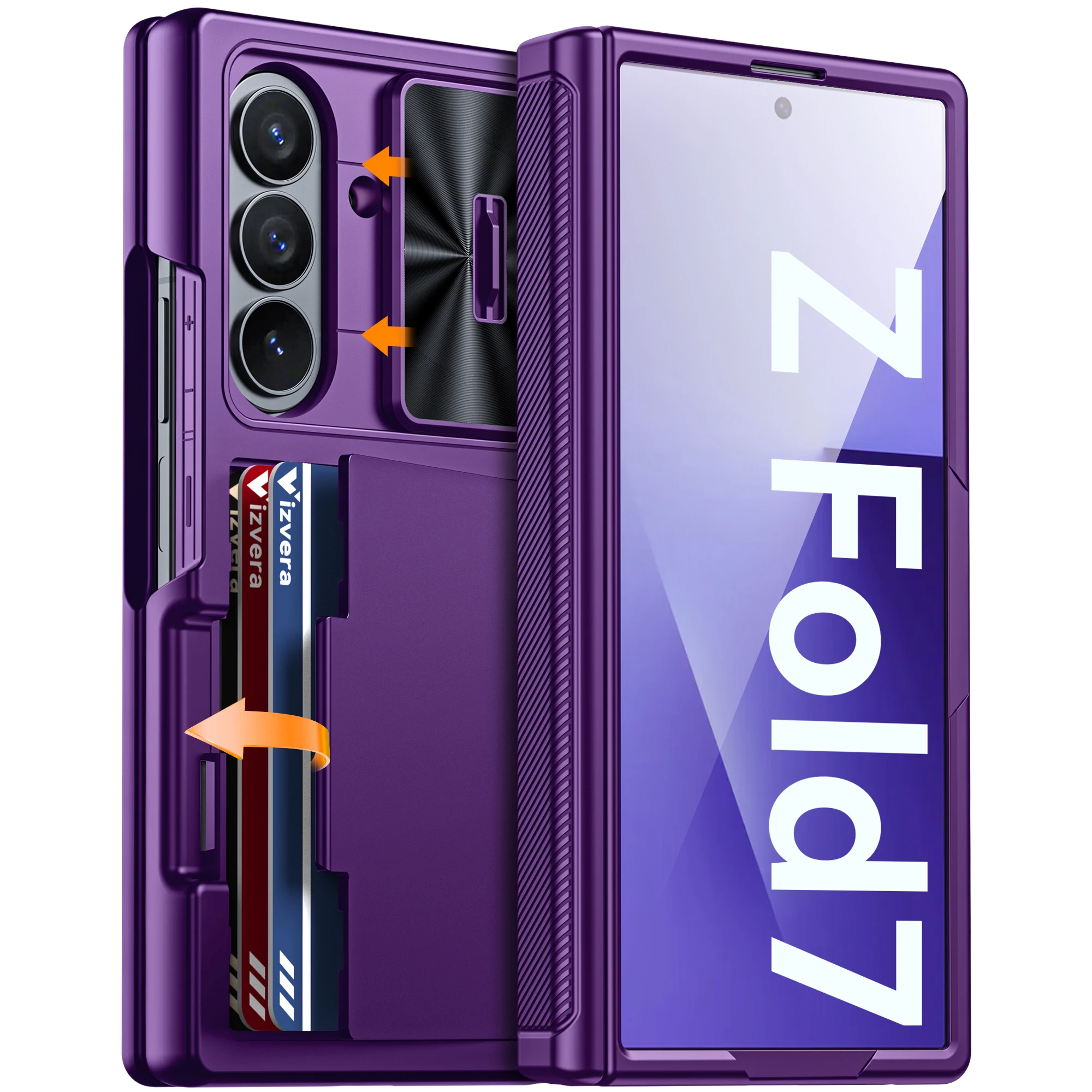 Titan Guard Galaxy Z Fold 7 Case With RFID Card holder Wallet Plus Hinge & Camera Cover Titan Guard Galaxy Z Fold 7 Case With RFID Card holder Wallet Plus Hinge & Camera Cover