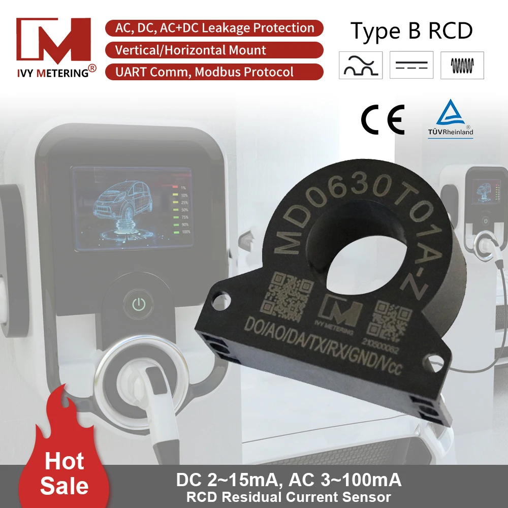 

CE IEC62955 B Тип защиты от утечки RCD CT 30mA AC 6mA DC модуль контроля остаточного тока