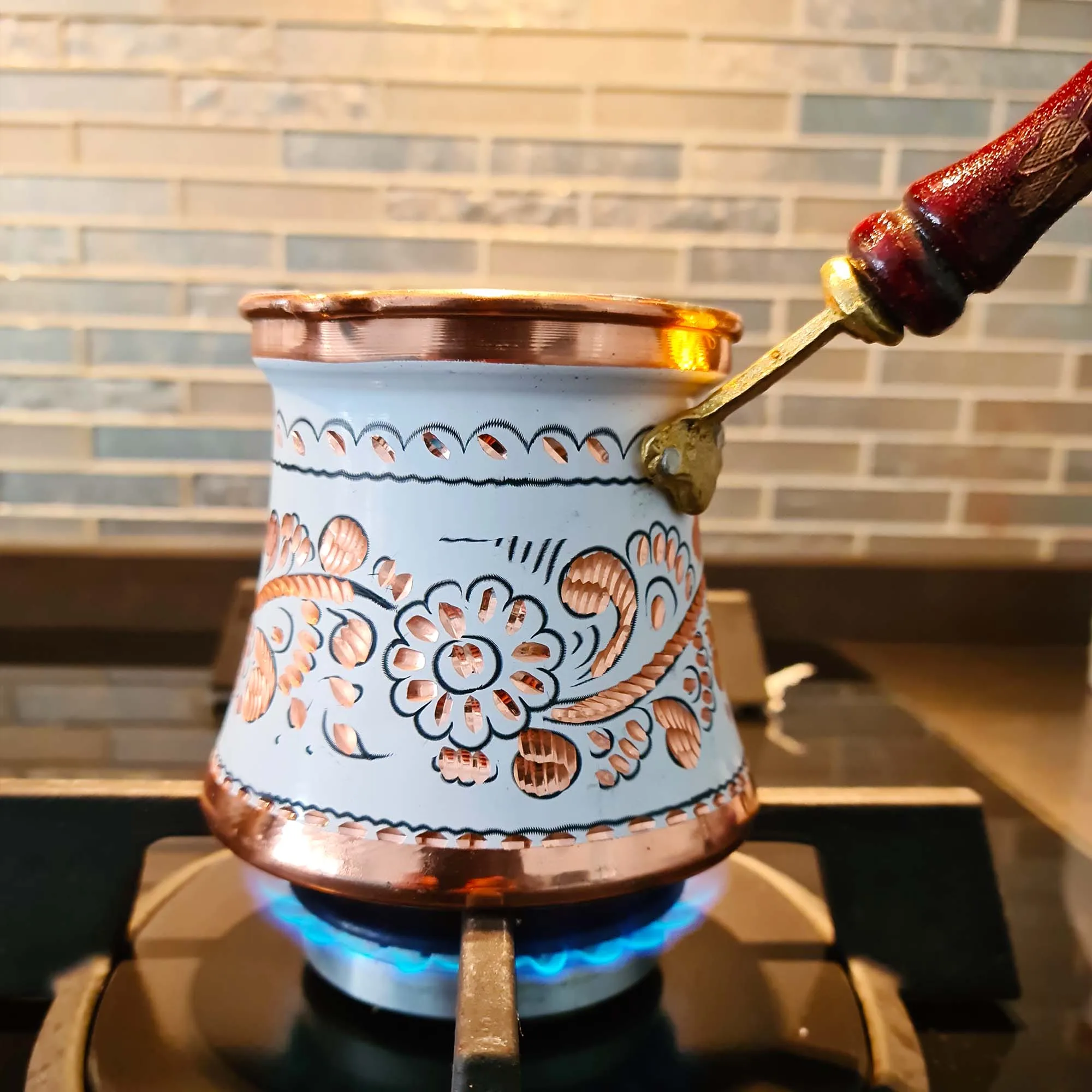 

Copper Coffee Pot Turkish Handmade Coffee and Milk Warmer Kitchen Accessories Gift for him Copper Moka Pot Gift oriental Decor