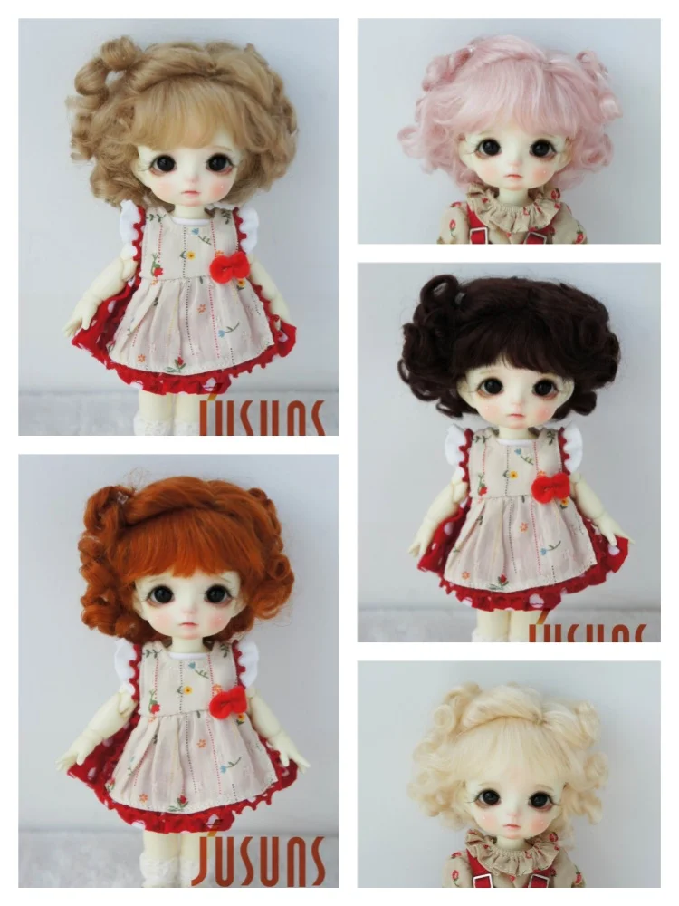 

JD250 All Sizes Cute BJD Mohair Wig OB11 YOSD MSD SD Blythe Soft Wave Doll Hair From Size 5-6inch to 10-11inch Cheap Accessories