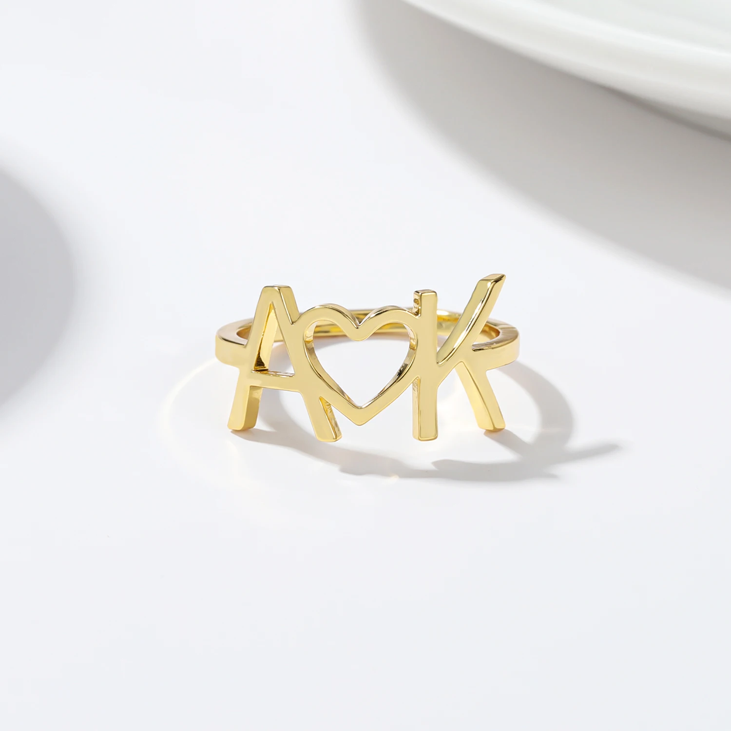 

Ювелирные изделия на День Св. Валентина, индивидуальное кольцо Unitials, индивидуальное кольцо с инициалом пары, кольцо в форме сердца, кольца из нержавеющей стали, подарок для нее