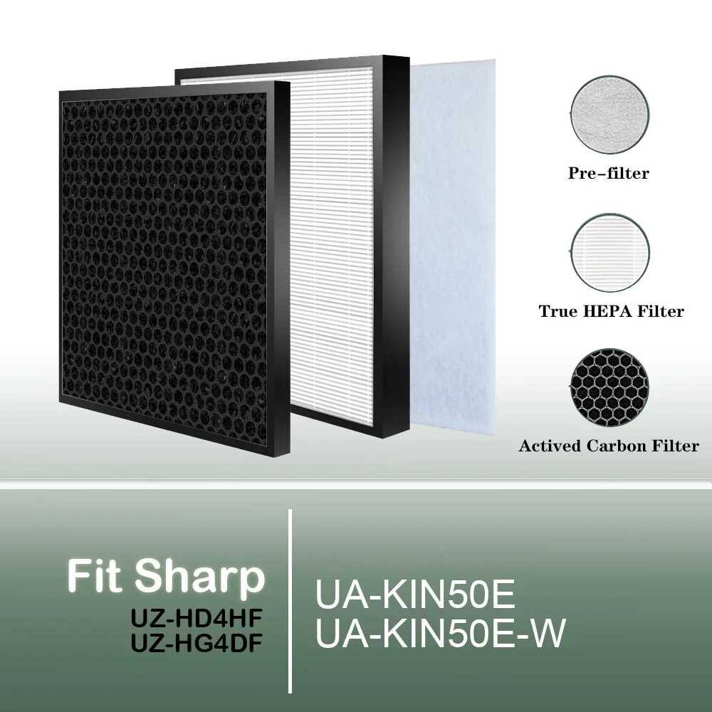 UZ-HD4HF UZ-HG4DF Replacement True HEPA and Carbon Filter for Models UA-KIN50E UA-KIN50E-W Sharp Air Purifier
UZ-HD4HF UZ-HG4DF Replacement True HEPA and Carbon Filter for Models UA-KIN50E UA-KIN50E-W Sharp Air Purifier