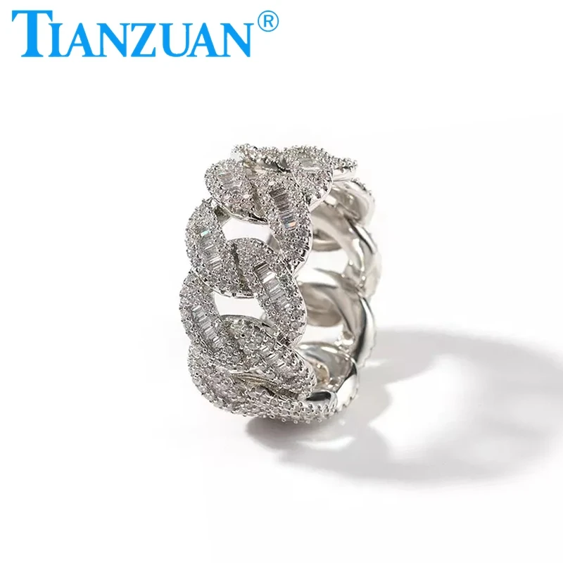 15mm Trendy Cuban Link Moissanite Rings Hip Hop Mens Women Ring Wedding Party Gifts Fashion Jewelry
15mm Trendy Cuban Link Moissanite Rings Hip Hop Mens Women Ring Wedding Party Gifts Fashion Jewelry
