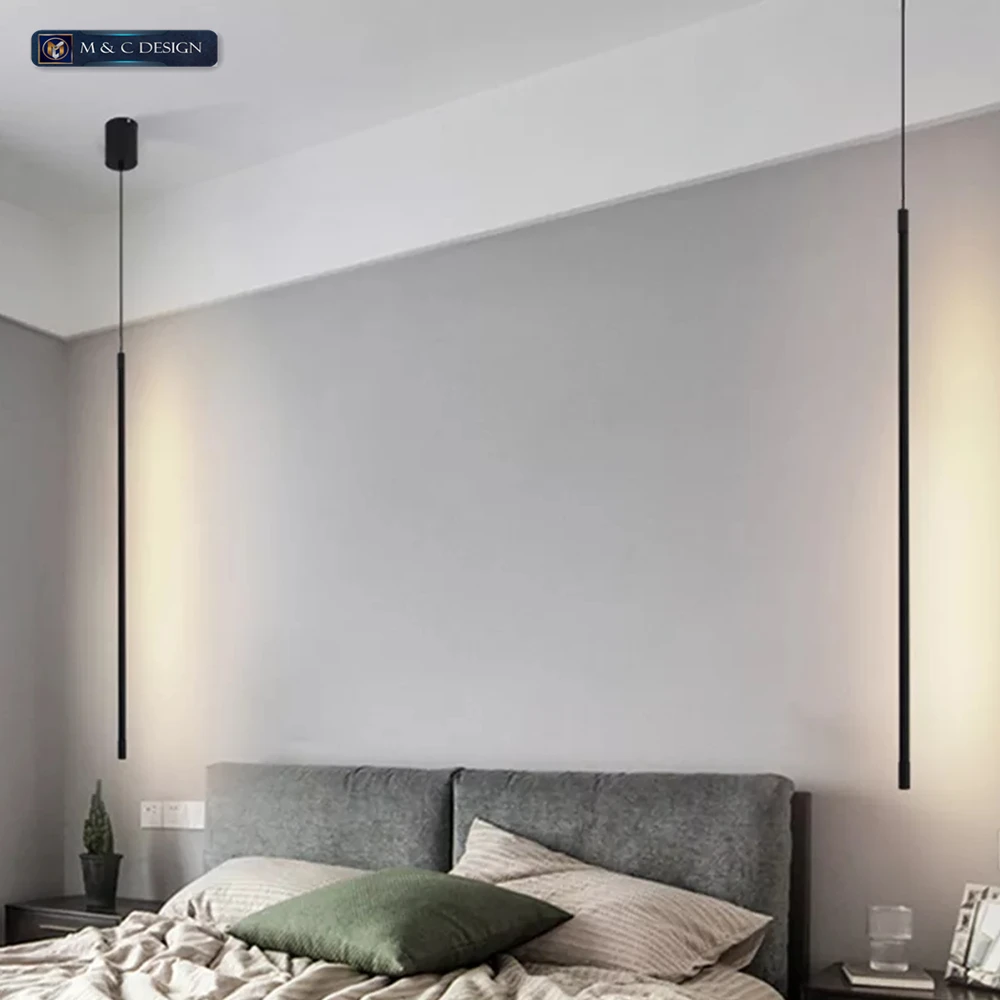 Modern Bedroom Bedside Led Pendant Lights Living Room TV Wall Decor LED Pendant Lamps Geometry Line Strip Hanging Light Fixtures
Modern Bedroom Bedside Led Pendant Lights Living Room TV Wall Decor LED Pendant Lamps Geometry Line Strip Hanging Light Fixtures