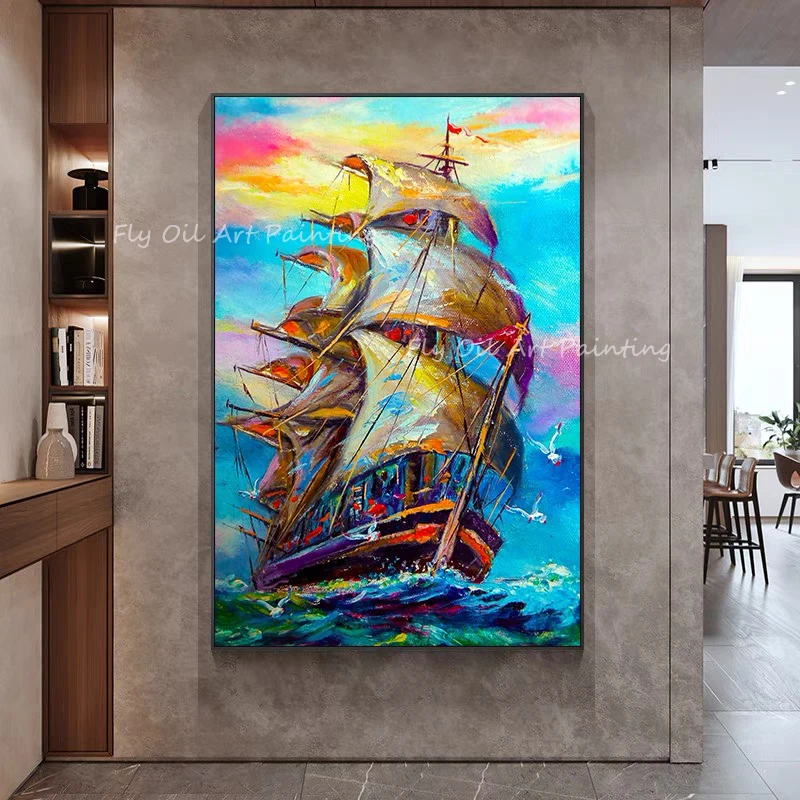 Colorful Ocean Sea Sailboat Large Size Modern Simple Landscape Texture 100% Handpainted oil painting no frame wall decoration
Colorful Ocean Sea Sailboat Large Size Modern Simple Landscape Texture 100% Handpainted oil painting no frame wall decoration