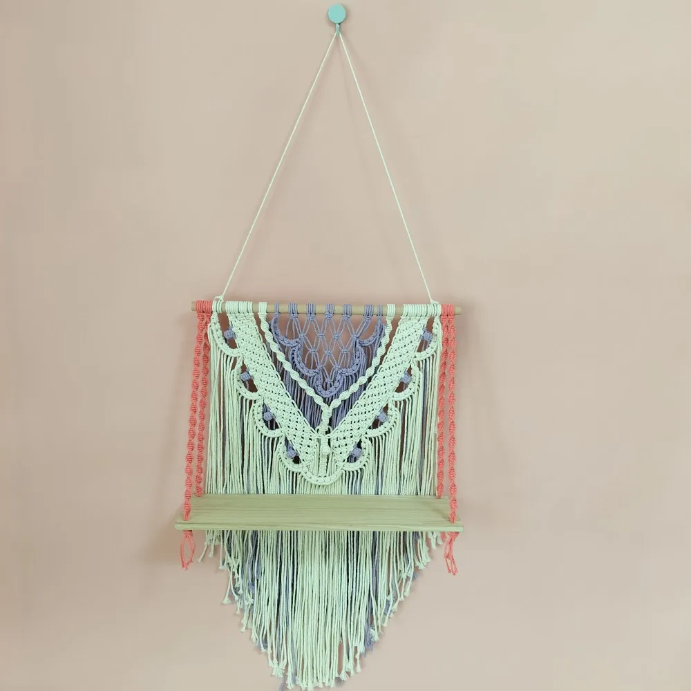 Seashell Macrame Wall Shelf - Boho Hanging Plant Display 1 A8d3a2d71868d4e23ac3d9e5e16cb651fP