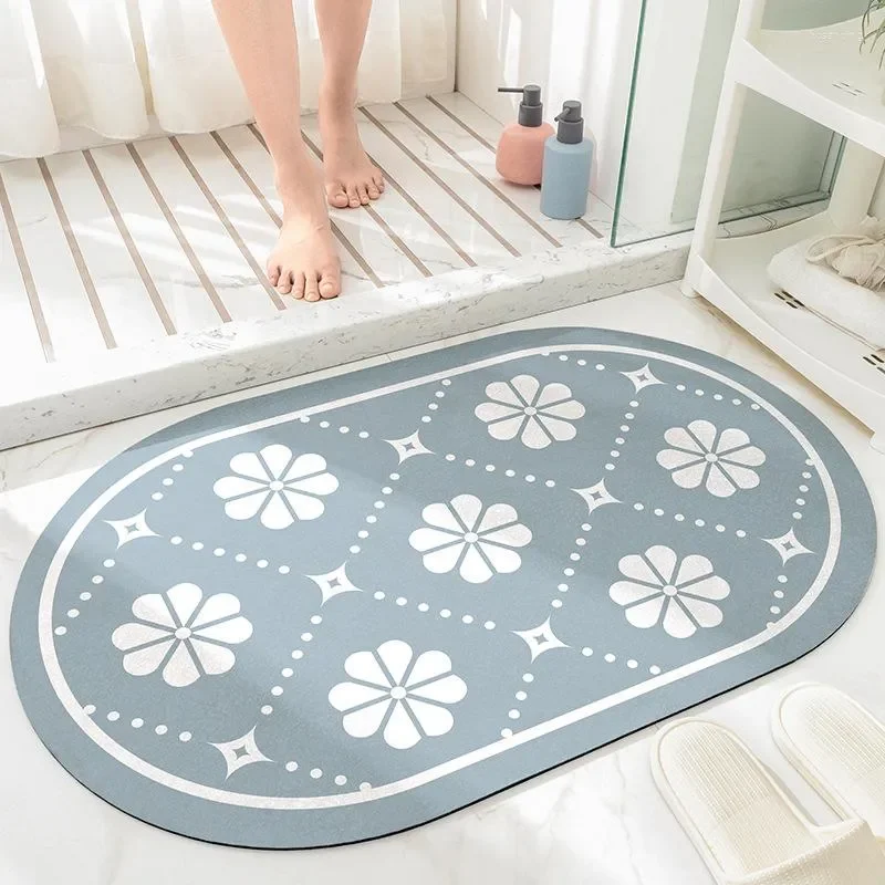 

Bath Mats Bathroom Mat Super Absorbent Quick Drying Shower Room Floor Carpet Kitchen Oil Proof Doormat Home Decor 80x120cm