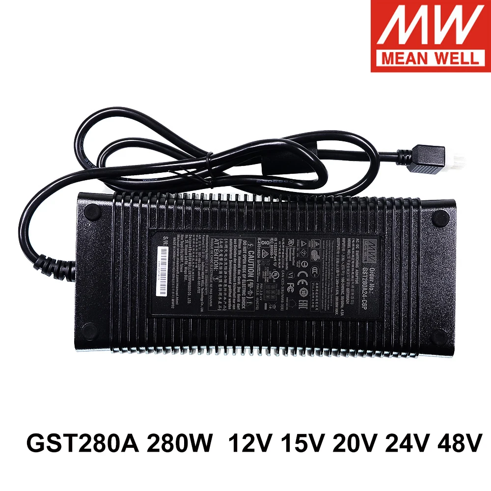 

Mean Well GST280A C6P 280W AC TO DC 12V 15V 20V 24V 48V High Reliability Industrial Adaptor