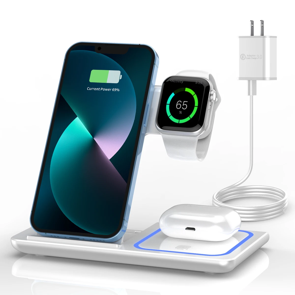 VEERNOO 15 Вт 3-в-1 Беспроводное зарядное устройство для зарядки iPhone/iWatch
VEERNOO 15 Вт 3-в-1 Беспроводное зарядное устройство для зарядки iPhone/iWatch