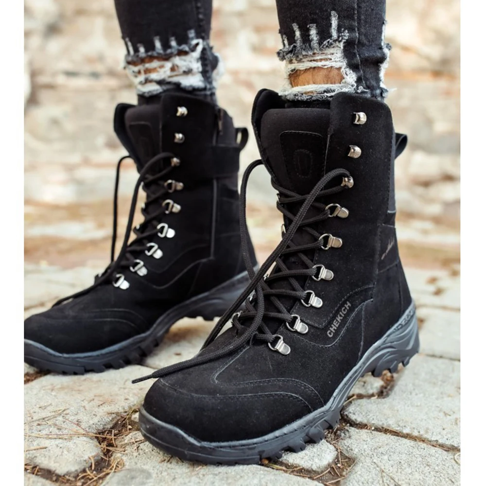 CFN Store 2023 Boots for Men Suede Black Artificial Leather Lace-Up Winter Fashion Warm Snow Plus Size Ankle Footwear High Quality Military Shoes Tactical Trekking Camping Outdoor 051
CFN Store 2023 Boots for Men Suede Black Artificial Leather Lace-Up Winter Fashion Warm Snow Plus Size Ankle Footwear High Quality Military Shoes Tactical Trekking Camping Outdoor 051