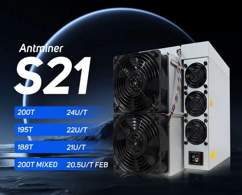Новинка, Биткоин-Майнер Bitmain Antminer S21 200TH/s 3500 Вт, Биткоин-Майнер Asic с блоком питания
Новинка, Биткоин-Майнер Bitmain Antminer S21 200TH/s 3500 Вт, Биткоин-Майнер Asic с блоком питания