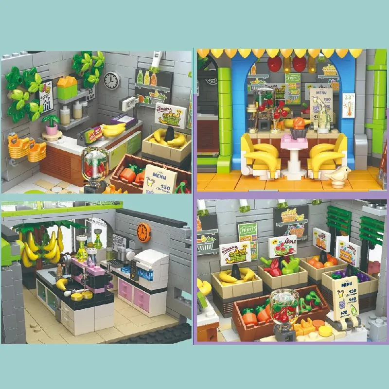 2165PCS Banana Shop House Building Set,City Store Architecture Modular Building Block Assembly Model Kit, Toys Gifts For Adult 2165PCS Banana Shop House Building Set,City Store Architecture Modular Building Block Assembly Model Kit, Toys Gifts For Adult