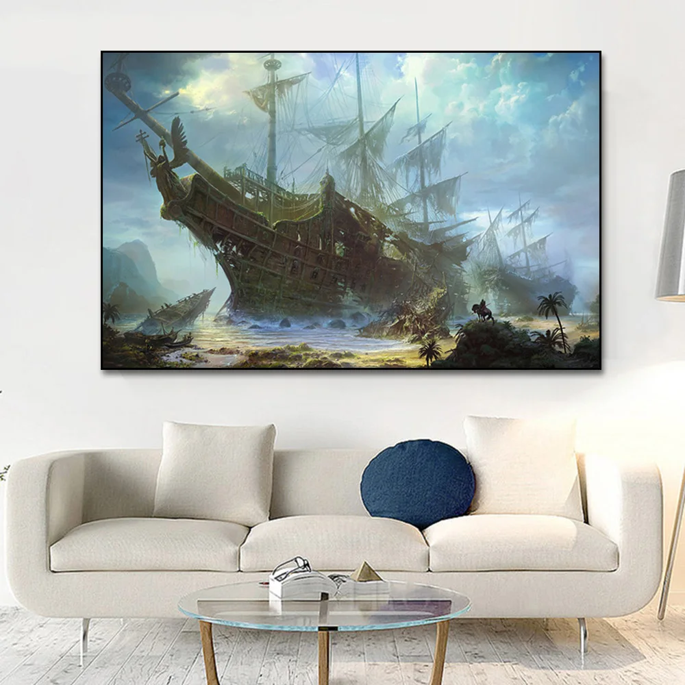 Vintage Pirate Ship Black Sailing Ship Seascape Canvas Painting Posters Modern Home Decor Pictures And Wall Art Prints Frameless
Vintage Pirate Ship Black Sailing Ship Seascape Canvas Painting Posters Modern Home Decor Pictures And Wall Art Prints Frameless