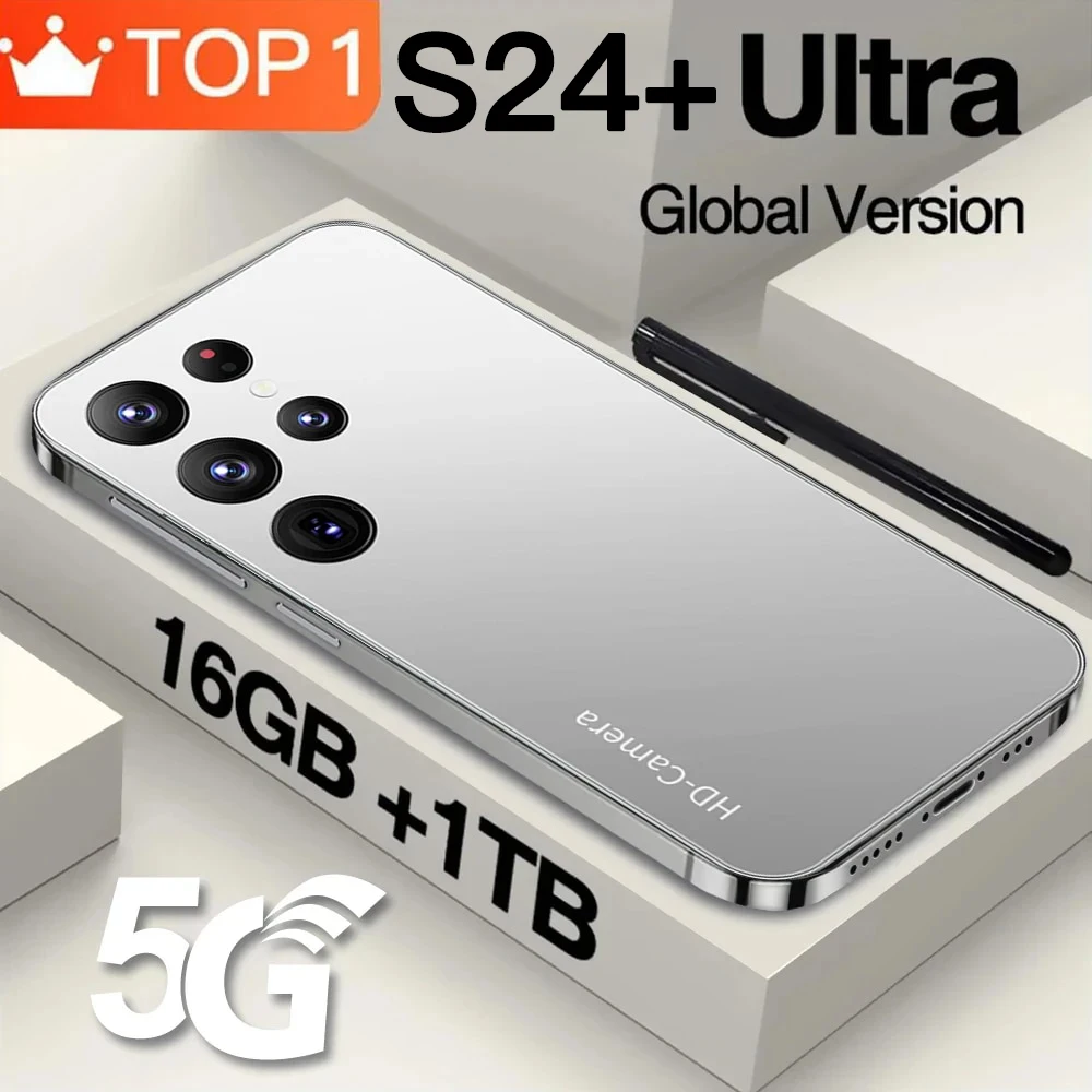 

2024 New S24+ Ultra Smartphone Global Version 16G+1TB 6800mAh 108MP Qualcomm8 Gen 2 4G/5G Network Cellphone Android Mobile Phone