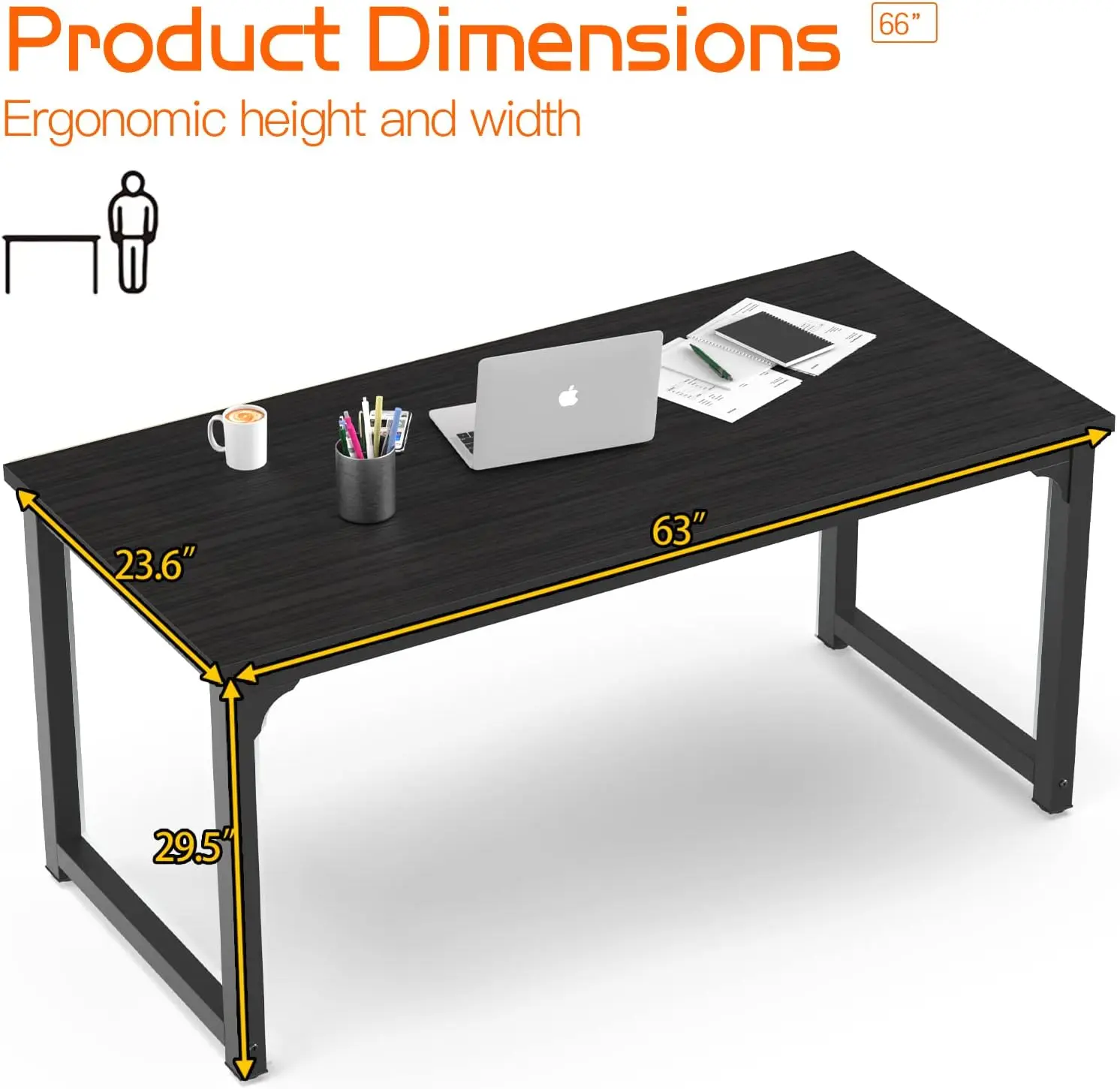 

NSdirect-63 "Computer Desk,Modern Simple Style, PC Table, Office Desk, Wide Workstation for Study Writing,Gaming and Home