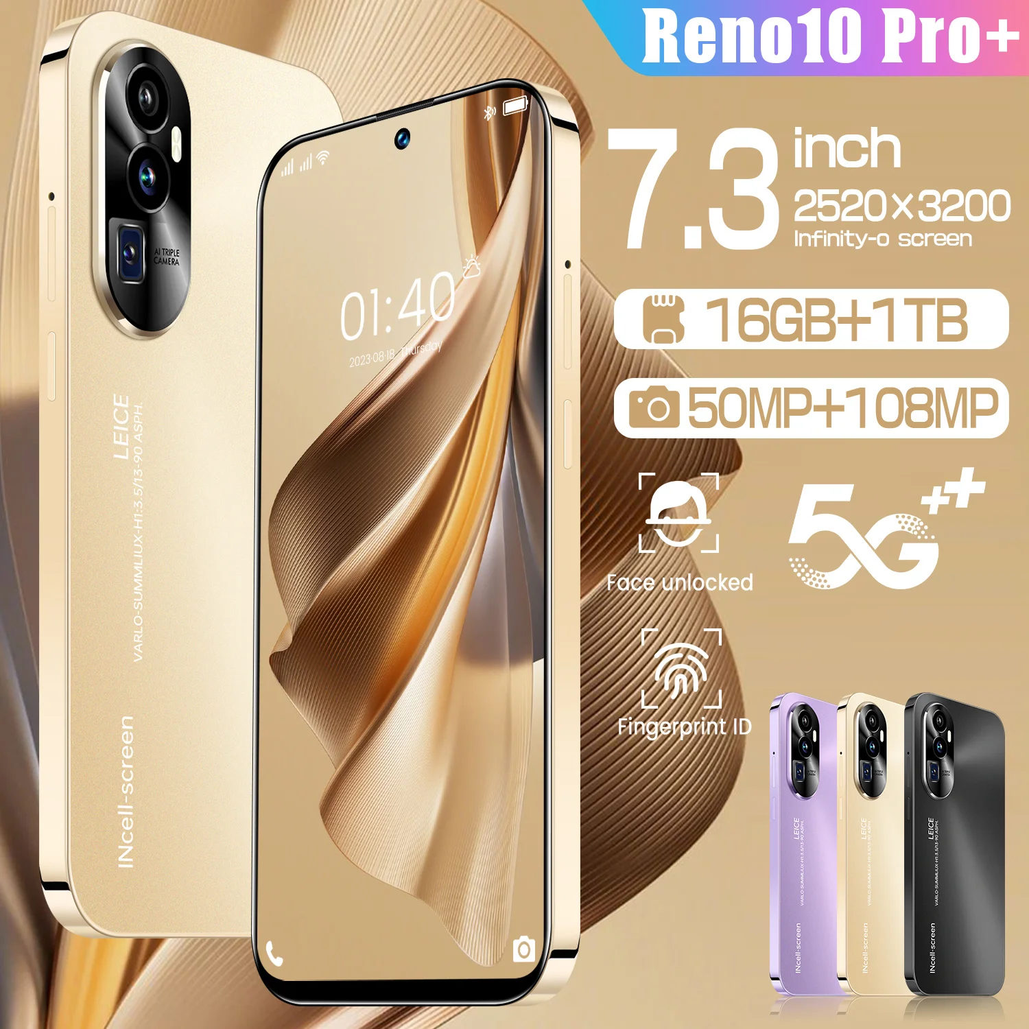 Смартфон Reno 10 Pro, 2024 дюйма, 8 ядер, Snapdragon 16 + 1 ТБ, 7,3 МП, 7800 мАч
Смартфон Reno 10 Pro, 2024 дюйма, 8 ядер, Snapdragon 16 + 1 ТБ, 7,3 МП, 7800 мАч