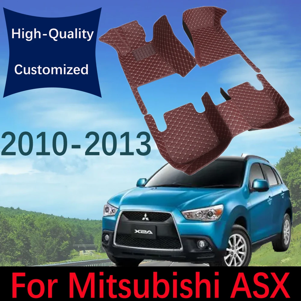 

Custom Leather Car Floor Mats For Mitsubishi ASX RVR Outlander Sport 2010~2013 Automobile Carpet Rugs Foot Pads Interior