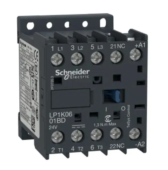 Подъемник LP1K0601ED TeSys K контактор-3P-Φ = 440 В 6 A - 1 NC aux. -Катушка 48 В постоянного тока
Подъемник LP1K0601ED TeSys K контактор-3P-Φ = 440 В 6 A - 1 NC aux. -Катушка 48 В постоянного тока