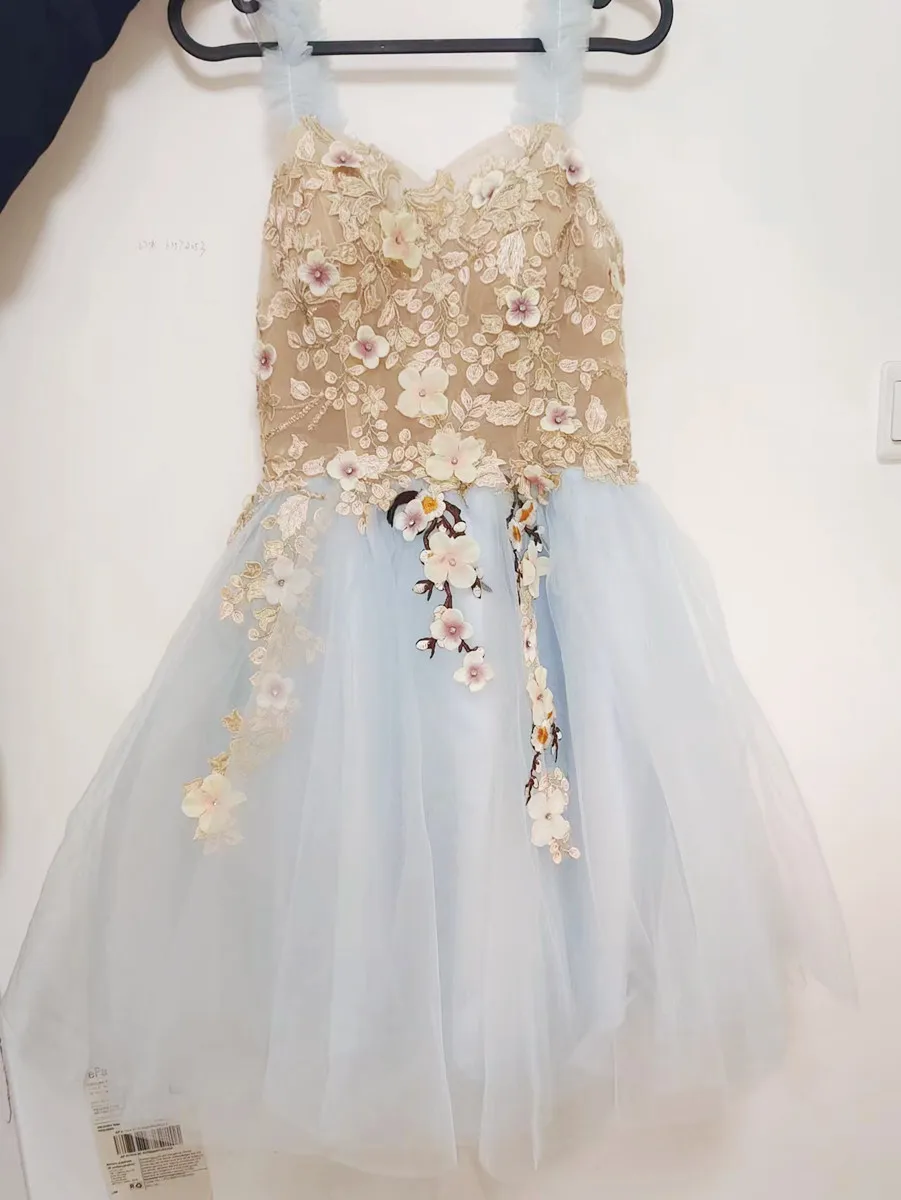 Blue Spaghetti Straps Applique Tulle Flower Girl Dresses Kids Birthday Party Dress Children's Performance Custom Size Skirt
Blue Spaghetti Straps Applique Tulle Flower Girl Dresses Kids Birthday Party Dress Children's Performance Custom Size Skirt