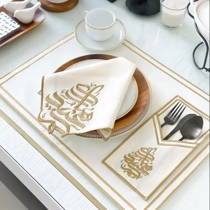 Eid Collection Gold Emroidered Placemat 12 Person Set ( 36 pieces) ramadan décoration 2023 ramadan tablecloth table cover رمضان
Eid Collection Gold Emroidered Placemat 12 Person Set ( 36 pieces) ramadan décoration 2023 ramadan tablecloth table cover رمضان