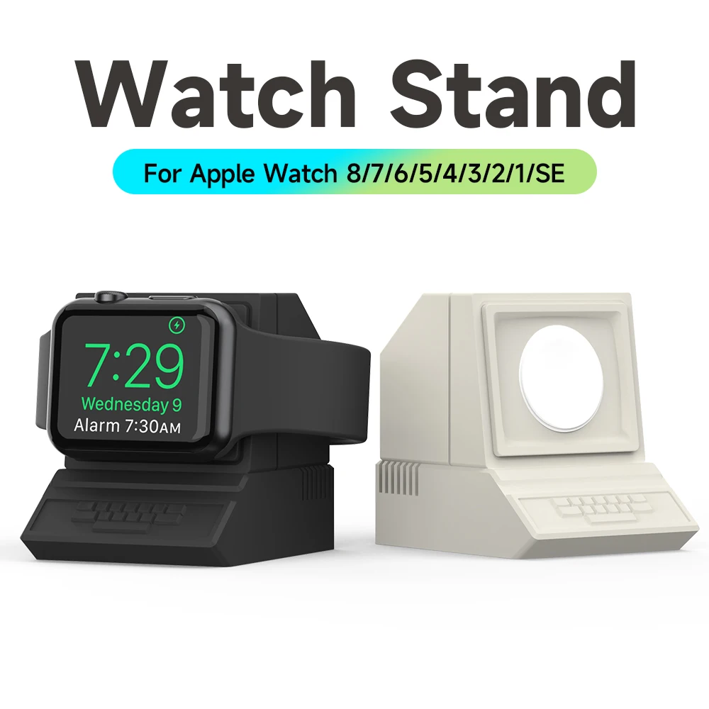 

SIKAI Silicone Charger Stand for Apple Watch Serie 8 7 6 5 4 3 2 1 SE Iwatch Dock Station Charging Desktop Holder Accessories