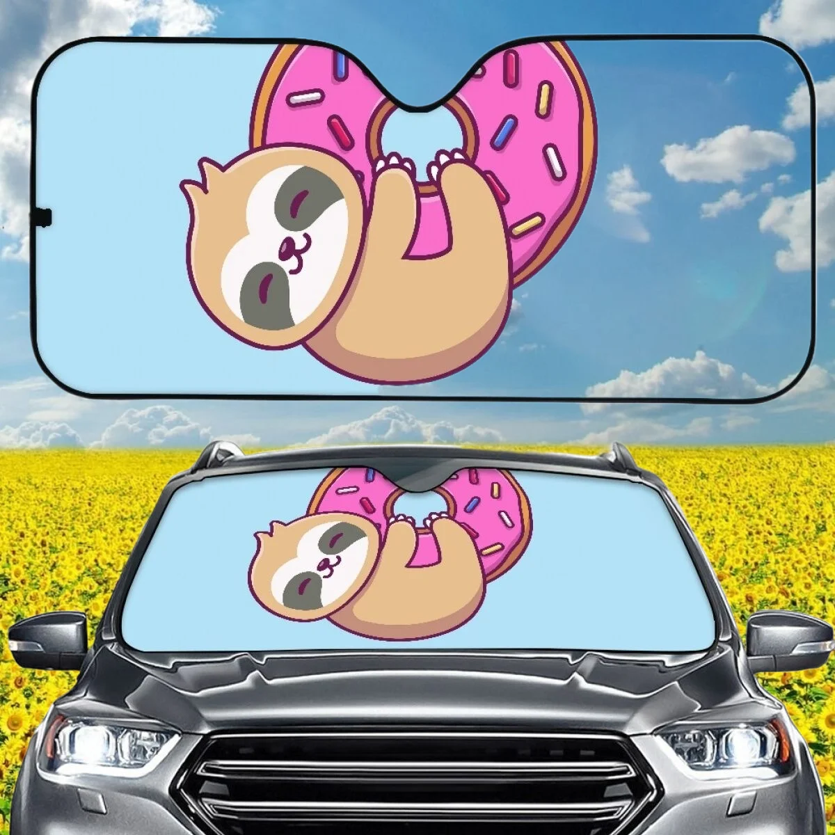 Cute Sloth Donut Pattern Fashion Design Car Shades for Front Windows Foldable Auto Universal Car Windshield Covers UV Protect
Cute Sloth Donut Pattern Fashion Design Car Shades for Front Windows Foldable Auto Universal Car Windshield Covers UV Protect