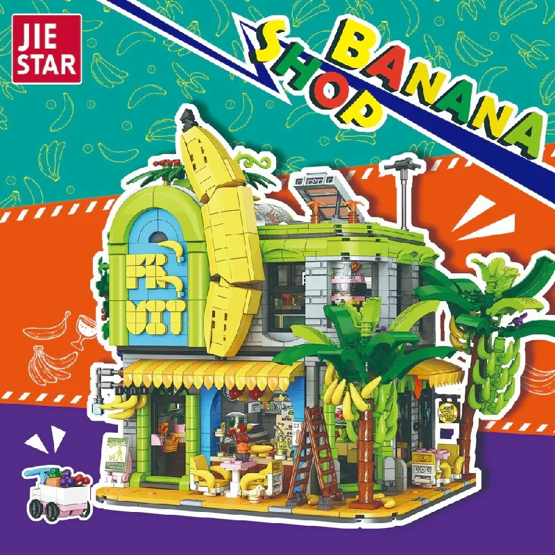 2165PCS Banana Shop House Building Set,City Store Architecture Modular Building Block Assembly Model Kit, Toys Gifts For Adult 2165PCS Banana Shop House Building Set,City Store Architecture Modular Building Block Assembly Model Kit, Toys Gifts For Adult