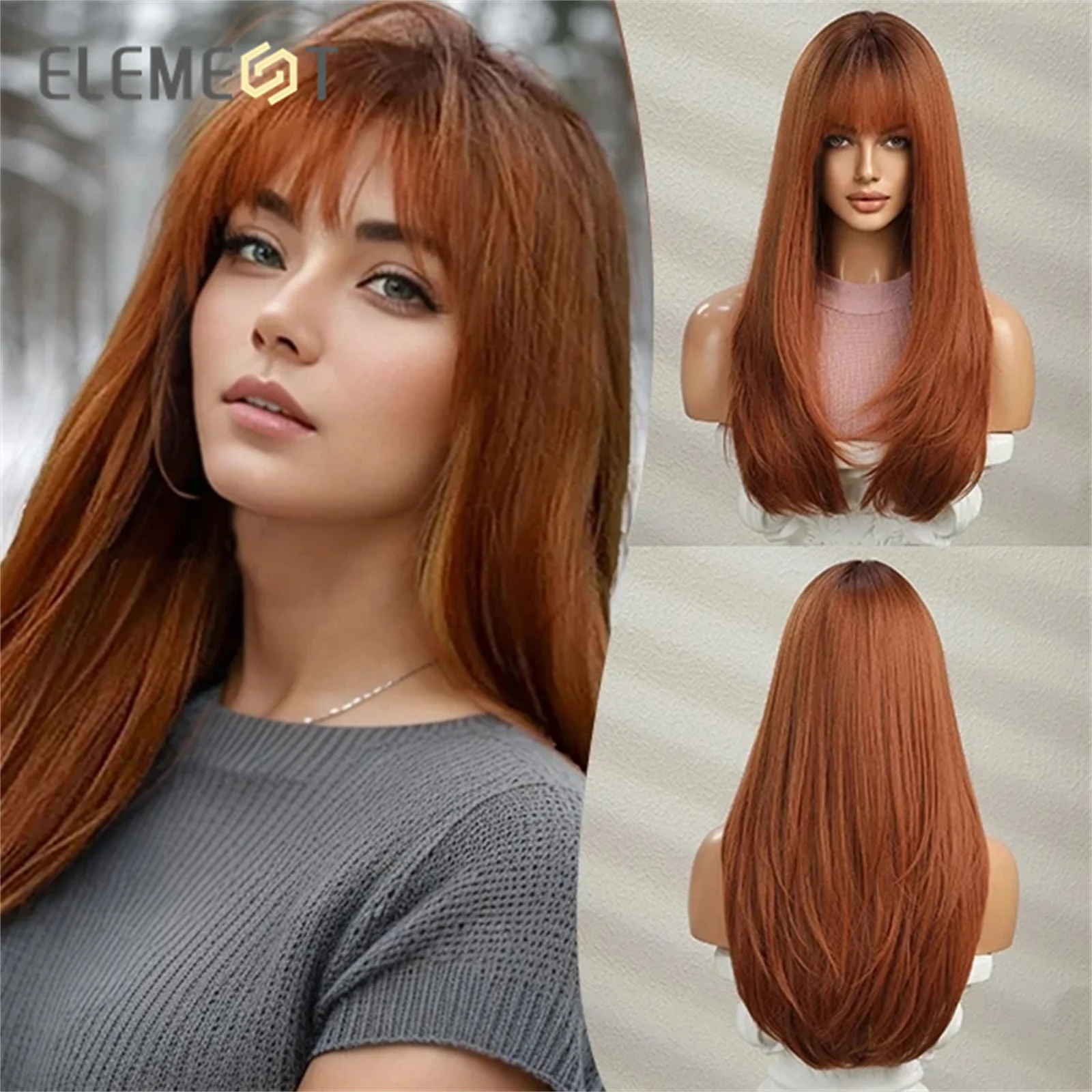 ELEMENT Synthetic Long Straight Ombre Orange Red Wigs for Women Wig Daily Party Cosplay Heat Resistant Natural Headband
ELEMENT Synthetic Long Straight Ombre Orange Red Wigs for Women Wig Daily Party Cosplay Heat Resistant Natural Headband