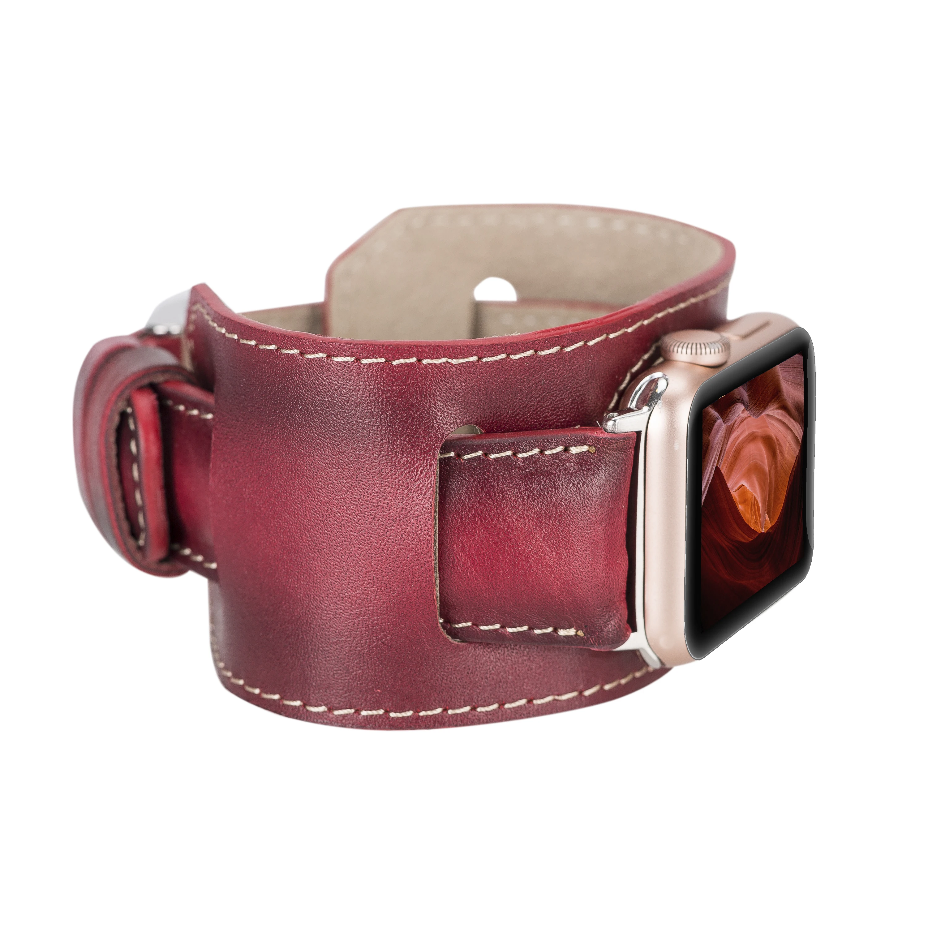BOULETTA CUFF Genuine Leather Handmade Watchband Cord for Apple iWatch 38-40-41-42-44-45mm Size and Connector Options
BOULETTA CUFF Genuine Leather Handmade Watchband Cord for Apple iWatch 38-40-41-42-44-45mm Size and Connector Options