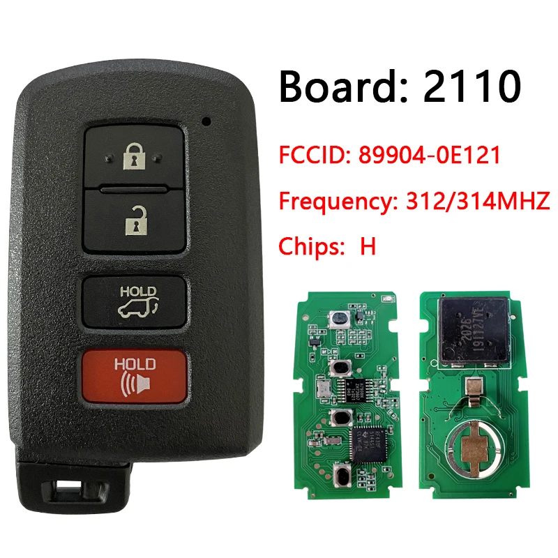 CN007157 Aftermarket FCC HYQ14FBA для 2014-2019 Toyota Highlander 4-кнопочный смарт-ключ PN 89904-0E121 (AG-плата)
CN007157 Aftermarket FCC HYQ14FBA для 2014-2019 Toyota Highlander 4-кнопочный смарт-ключ PN 89904-0E121 (AG-плата)