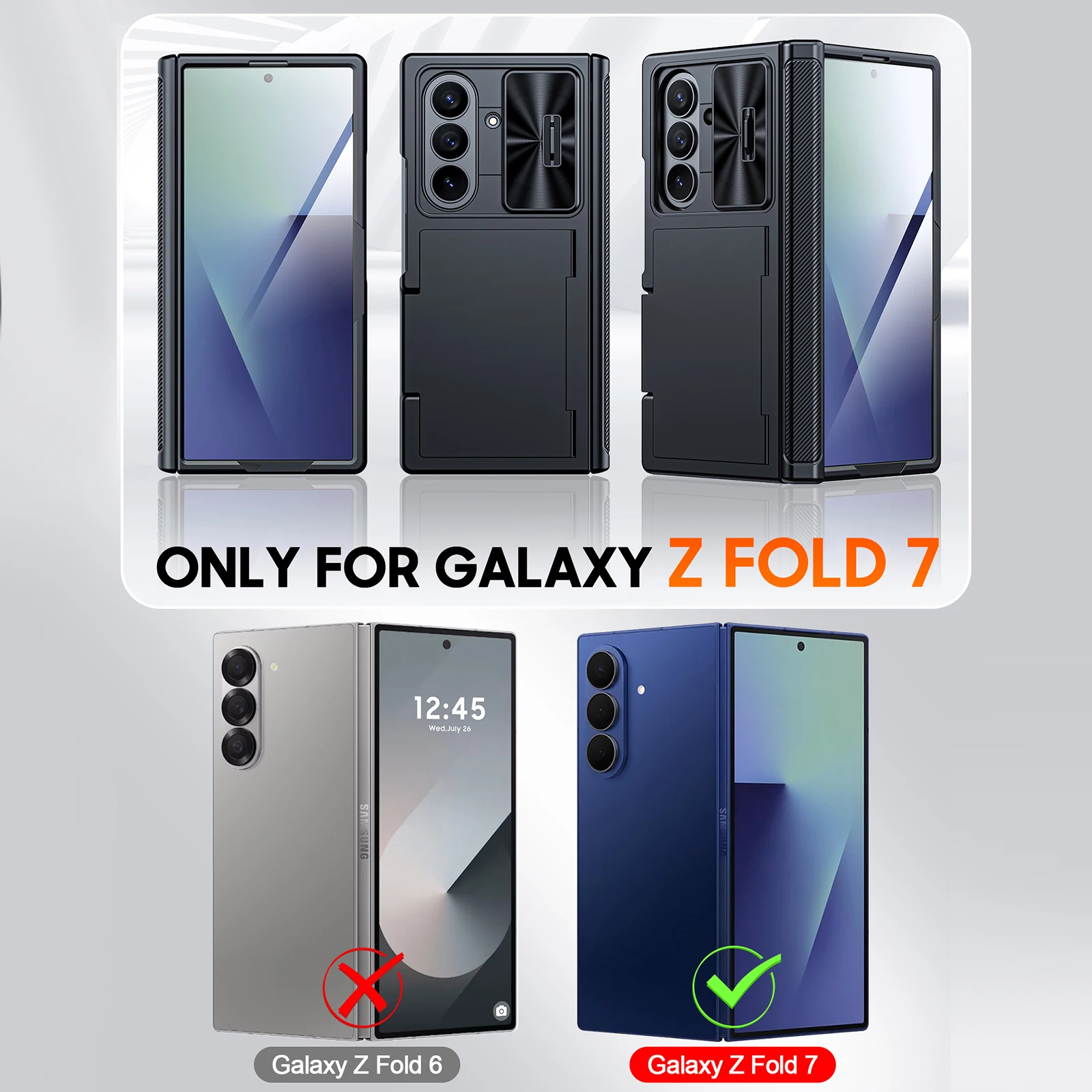 Titan Guard Galaxy Z Fold 7 Case With RFID Card holder Wallet Plus Hinge & Camera Cover Titan Guard Galaxy Z Fold 7 Case With RFID Card holder Wallet Plus Hinge & Camera Cover