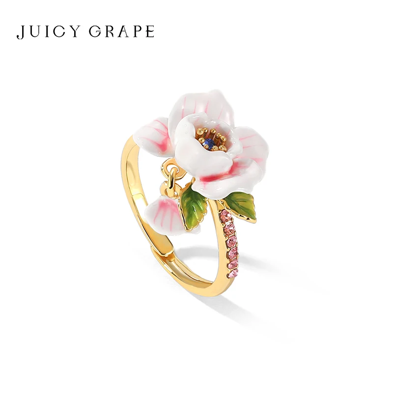 JUICYGRAPE Rose Flower Ring for Women Exquisite Adjustable Enamel Ring 18K Gold Plated Wedding Party Fine Jewelry Christmas Gift
JUICYGRAPE Rose Flower Ring for Women Exquisite Adjustable Enamel Ring 18K Gold Plated Wedding Party Fine Jewelry Christmas Gift