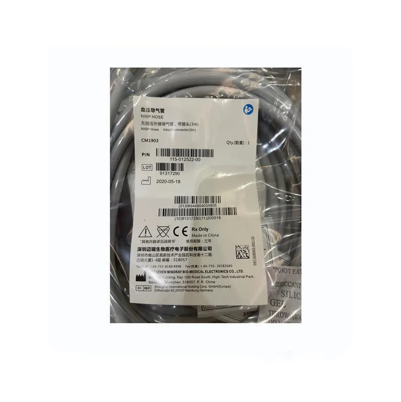 New Mindray CM1903 PN: 115-012522-00 NiBP cable NIBP Hose. Inbult connector(3m)
New Mindray CM1903 PN: 115-012522-00 NiBP cable NIBP Hose. Inbult connector(3m)