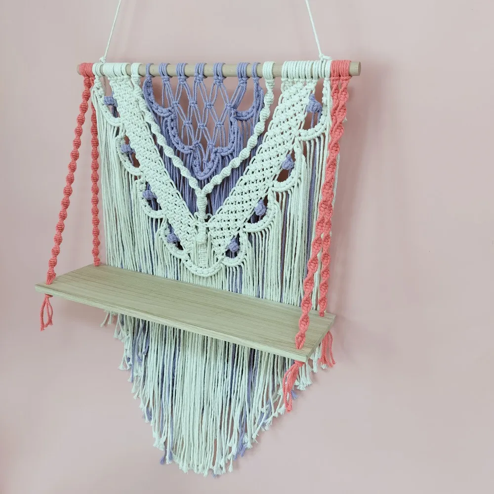 Seashell Macrame Wall Shelf - Boho Hanging Plant Display 5 A9e24e77efe2947e69e2d23fb2b057488K