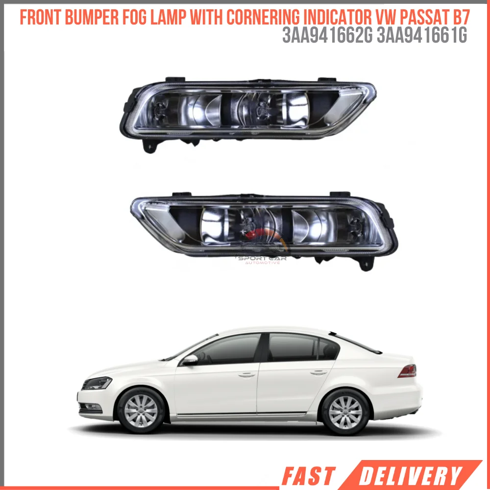 

For Front bumper fog lamp with corner indicator Vw Passat B7 2011-2013 right made in Turkey Oem 3 AA941662G 3AA941661G