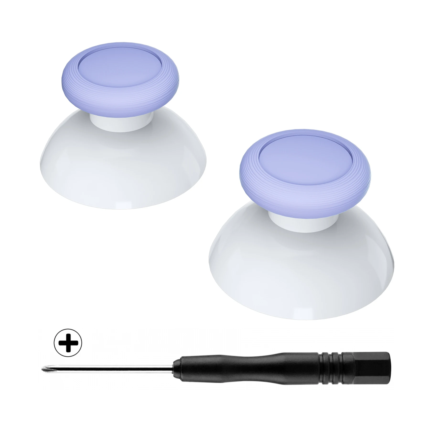 

eXtremeRate Light Violet & White Dual-color Mushroom Joystick Thumbsticks Analog with Tools Kits for NS Switch Pro Controller