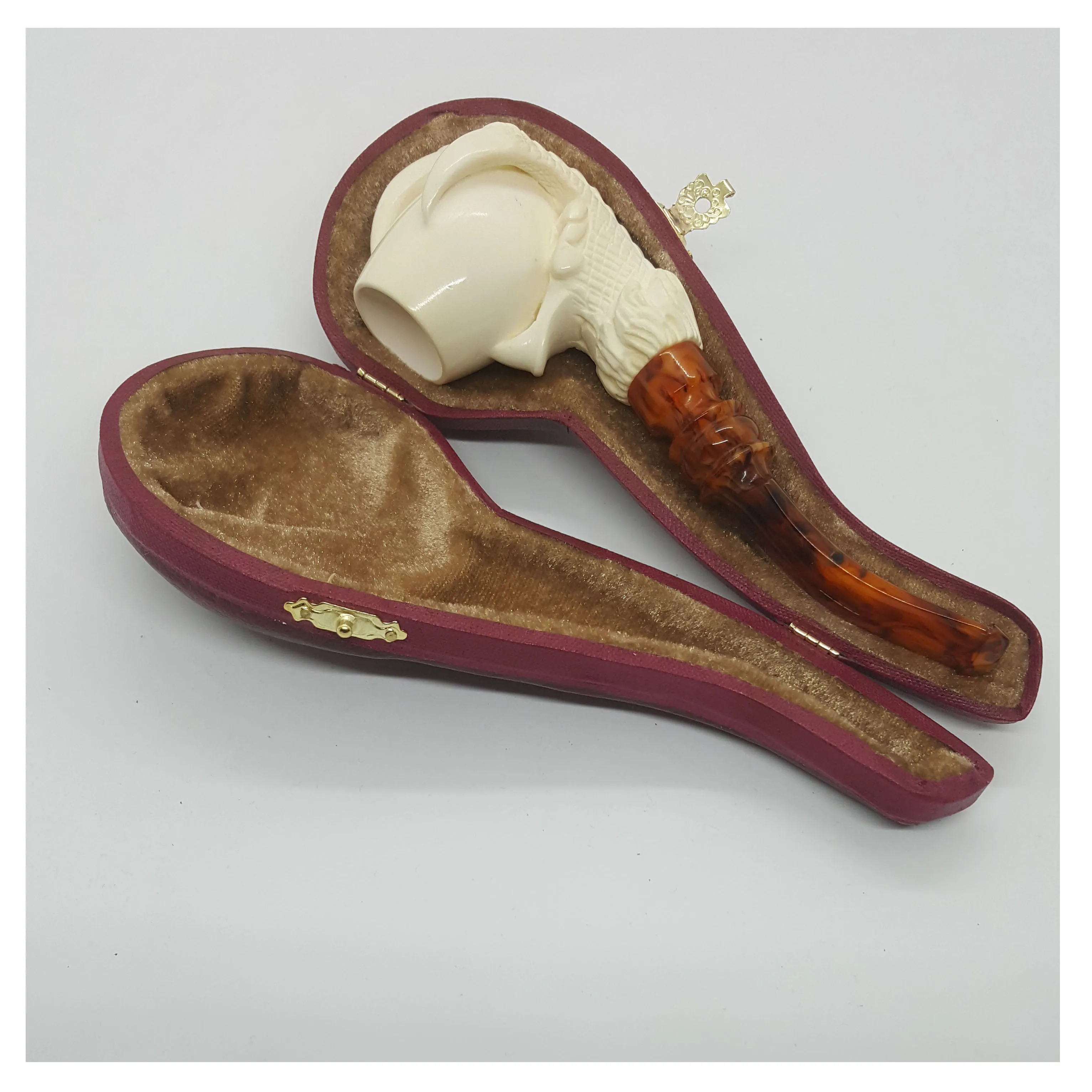 

Handmade Natural-Meerschaum Long Pipes-Smoking-Tobacco-Pouch Holder-Smoke Mouthpiece-High Quality Material-Pipe Filters-Gift