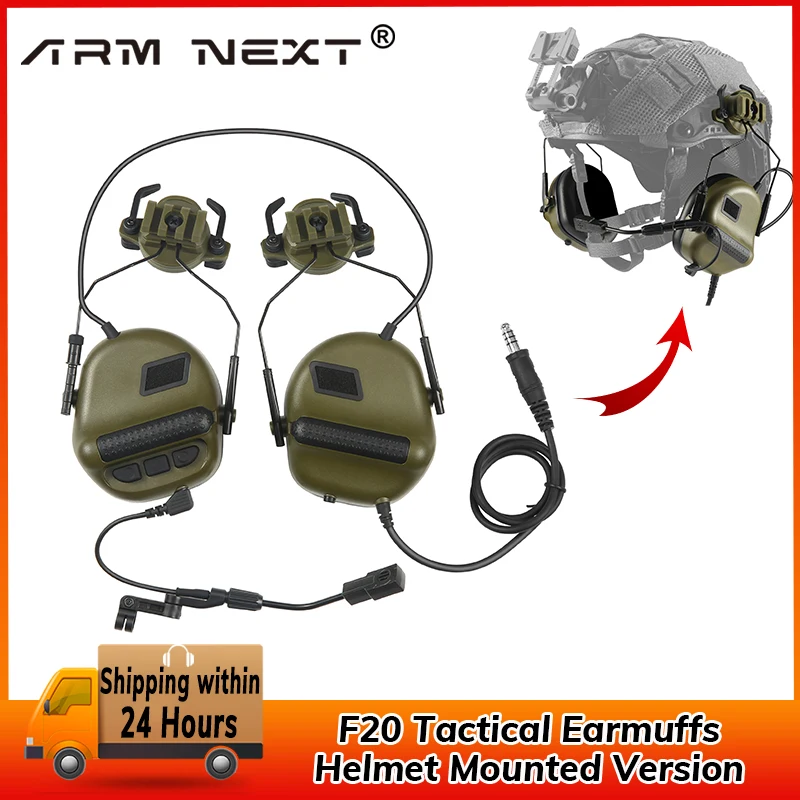 

ARM NEXT F20 Army Shooting Earmuffs Tactical Helmet Headset Electronic Hearing Protector Equipped with ARC Rail