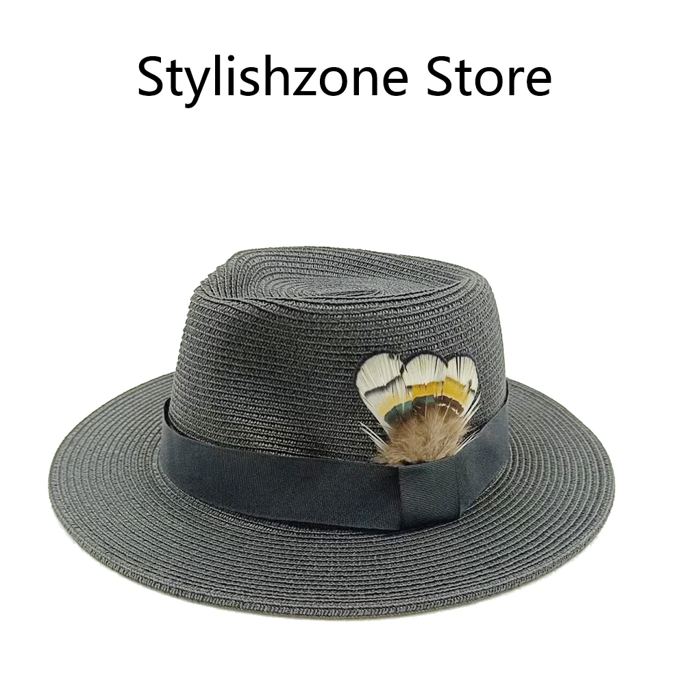 

Spring and summer natural Panama soft straw hat for men summer women/men narrow brim beach sun hat anti-UV fedora hat birthday g