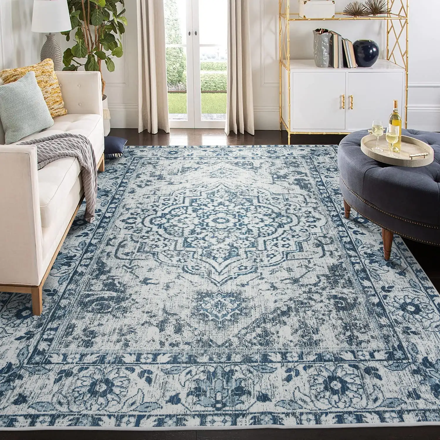 

Retro Ethnic Carpets Rug for Living Room Bedside Bedroom Floor Mat Entrance Doormat Carpet Persian American Large Area Rugs