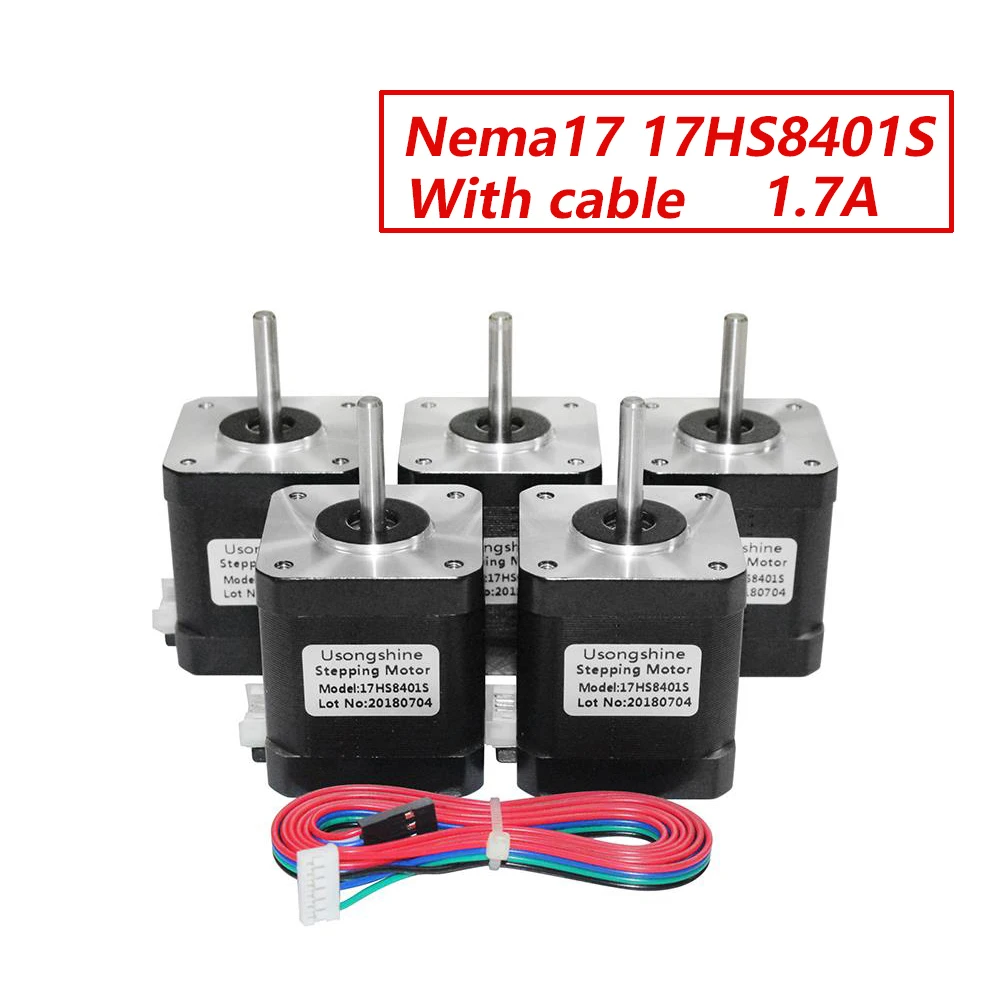 Two Trees 5PCS Nema17 Stepper Motor 48mm 42 motor Nema 17 motor 42BYGH 1.7A (17HS8401) motor 4-lead for 3D printer CNC XYZ
Two Trees 5PCS Nema17 Stepper Motor 48mm 42 motor Nema 17 motor 42BYGH 1.7A (17HS8401) motor 4-lead for 3D printer CNC XYZ