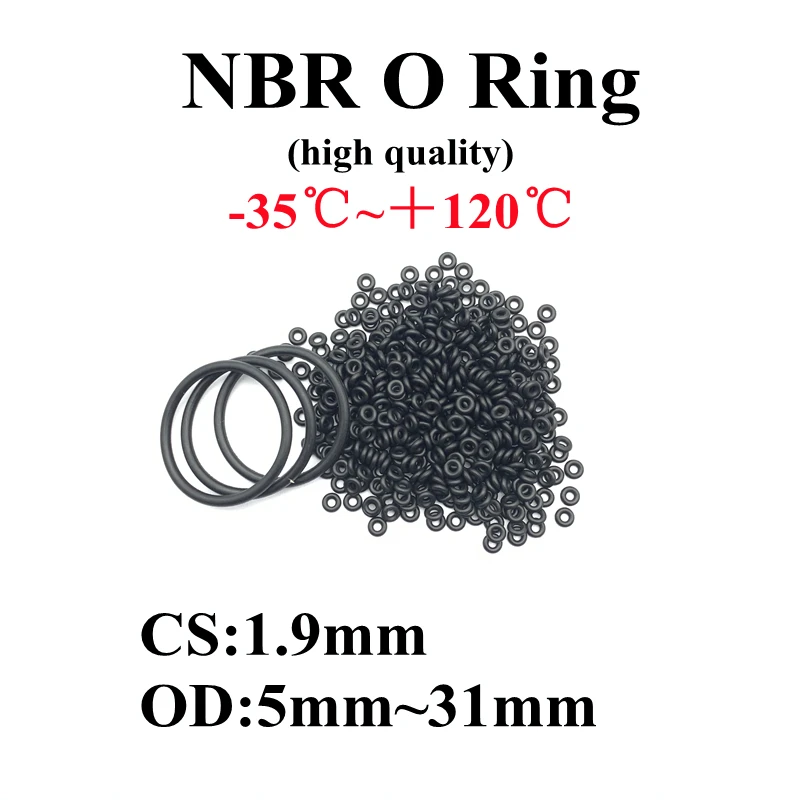 50pcs Black O Ring Gasket CS 1.9mm OD 5mm~ 31mm NBR Automobile Nitrile Rubber Round O Type Corrosion Oil Resistant Seal Washer
50pcs Black O Ring Gasket CS 1.9mm OD 5mm~ 31mm NBR Automobile Nitrile Rubber Round O Type Corrosion Oil Resistant Seal Washer