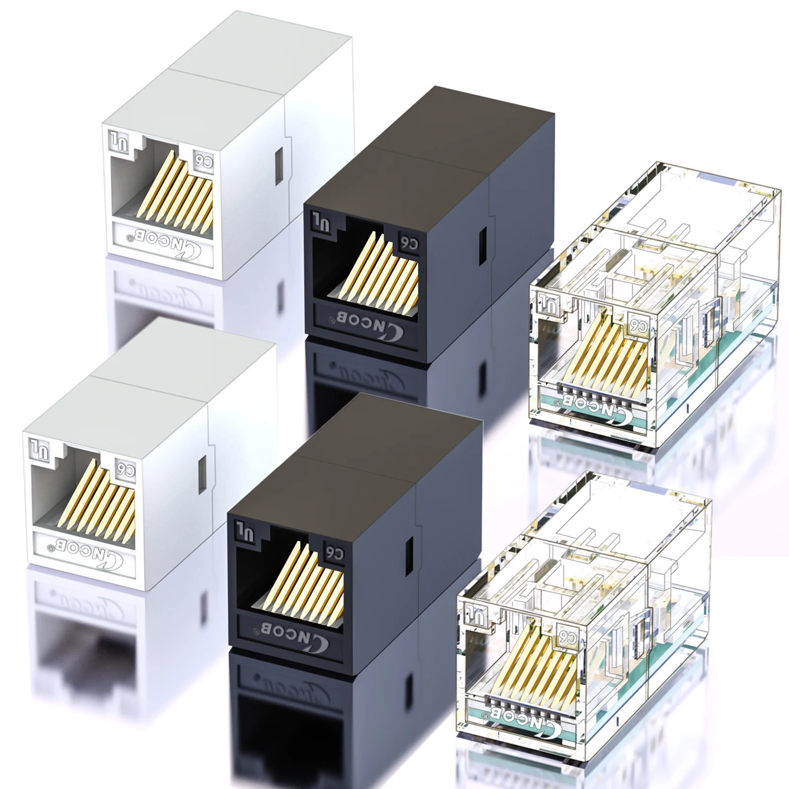 Соединитель CNCOB RJ45, гигабитная сеть, 6 упаковок, удлинитель для Cat7/Cat6/Cat5e/Cat5, сетевой адаптер (2 черных + 2 белых + 2 прозрачных сетки) 
Соединитель CNCOB RJ45, гигабитная сеть, 6 упаковок, удлинитель для Cat7/Cat6/Cat5e/Cat5, сетевой адаптер (2 черных + 2 белых + 2 прозрачных сетки)