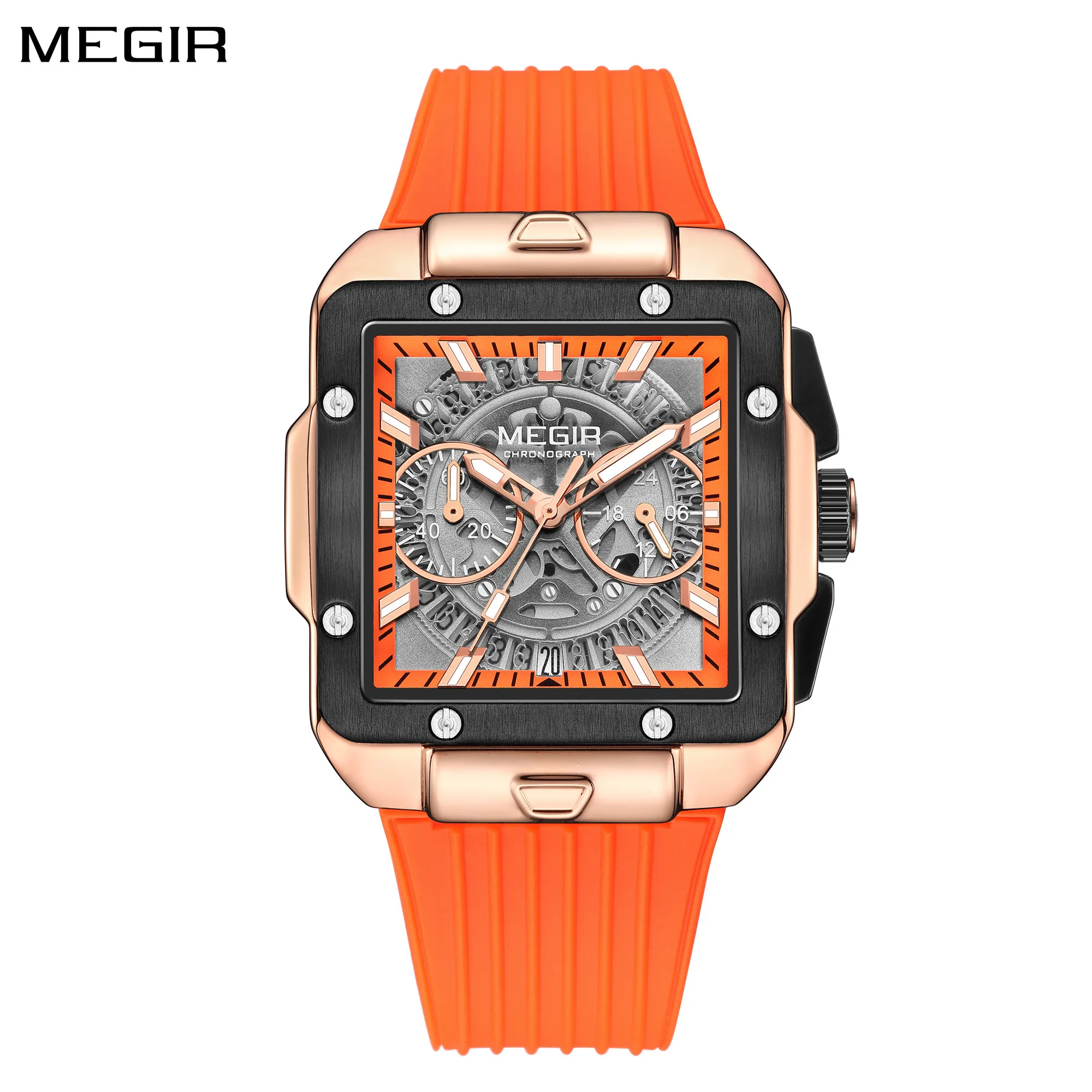 

MEGIR Fashion Men's Quartz Military Watches Luxury Large Dial Chronograph Luminous Calendar Sport Wristwatches Relogio Masculino