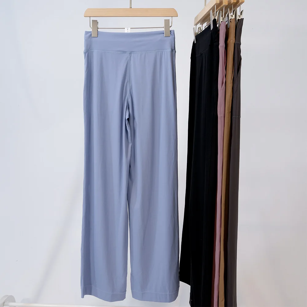 

Yoga Soft Throwback Still High Waist Drawstring Pants High Stretch Nylon Women's Casual Flare Pants Relaxed Fit Flared Trousers